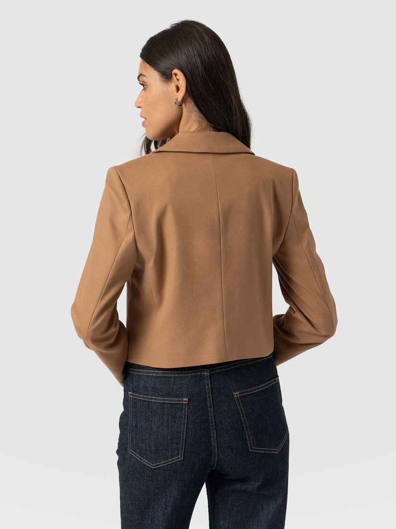 Astrid Crop Blazer Camel - Women's Blazers | Saint + Sofia® UK