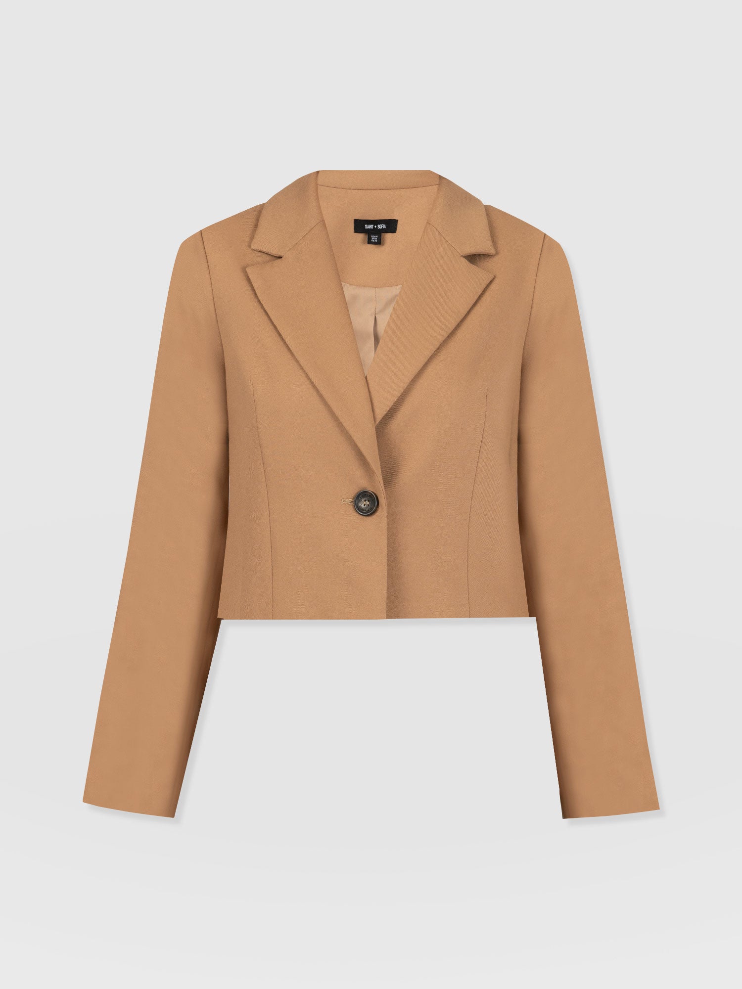 Astrid Crop Blazer Camel - Women's Blazers | Saint + Sofia® UK