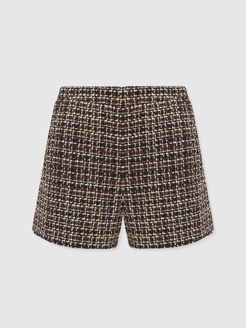 Astrid Short - Black/Burgundy/Gold Boucle - Women's Shorts | Saint + Sofia® UK