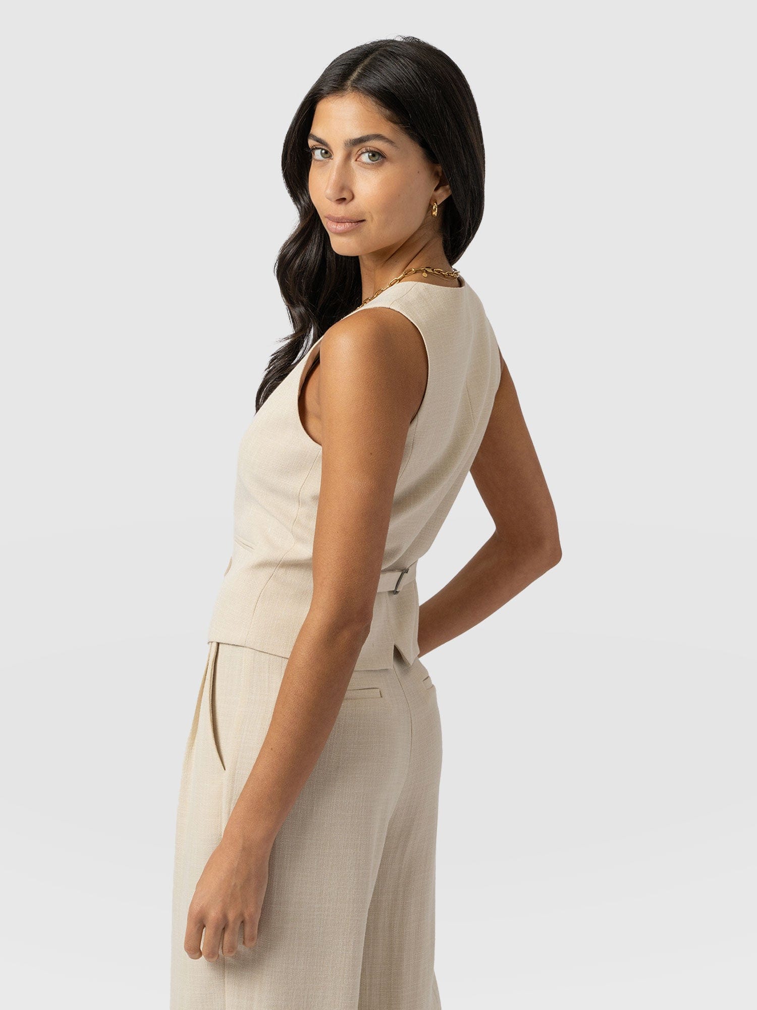 Astrid Waistcoat Cream - Women's Blazers | Saint + Sofia® UK