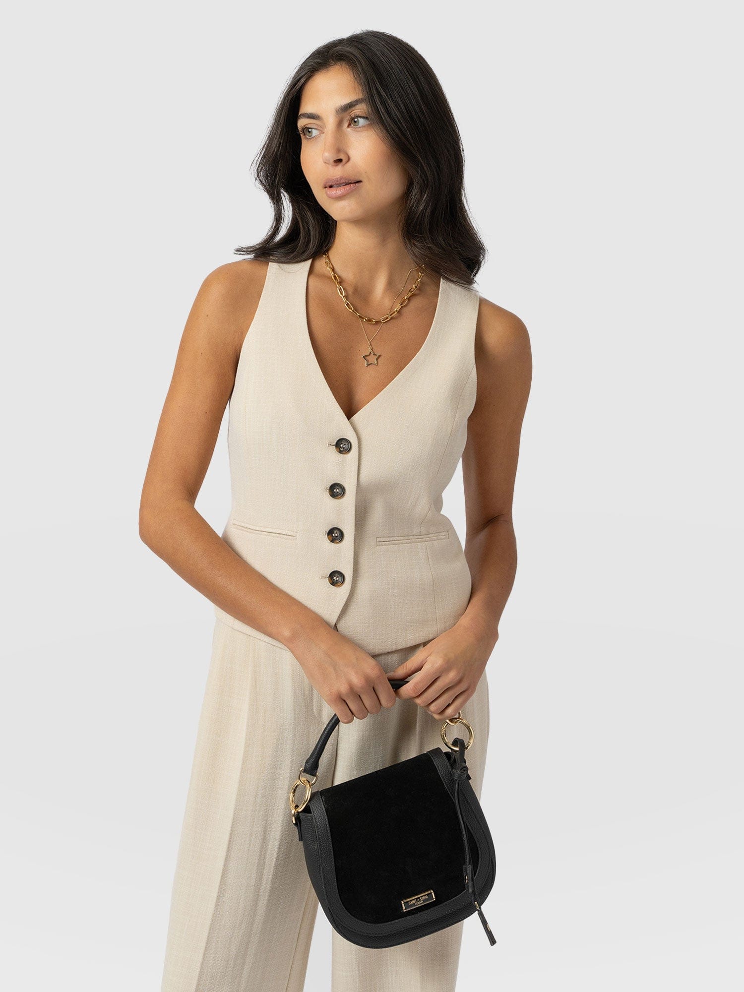 Astrid Waistcoat Cream - Women's Blazers | Saint + Sofia® UK