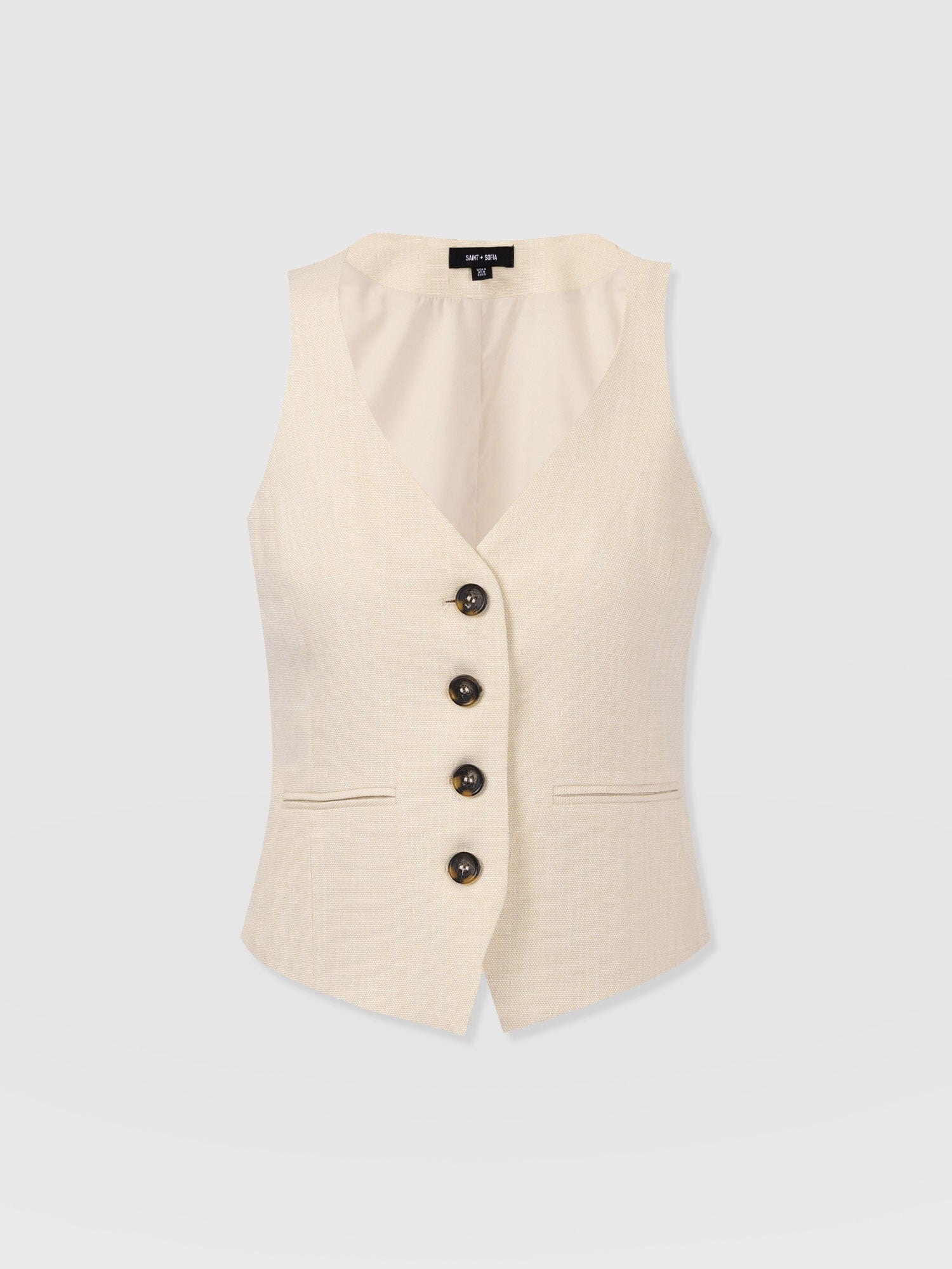Astrid Waistcoat Cream - Women's Blazers | Saint + Sofia® UK