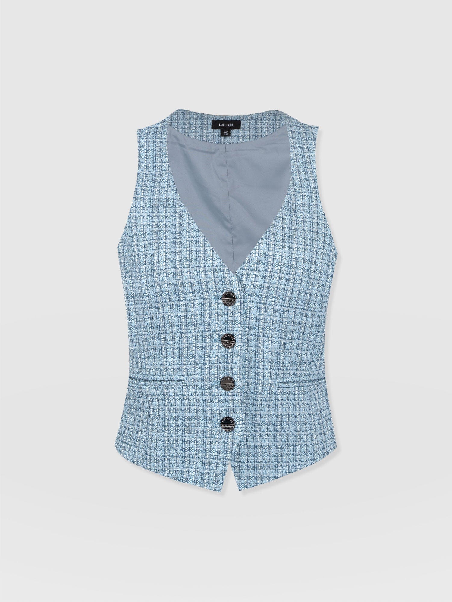Astrid Waistcoat Pale Blue - Women's Blazers | Saint + Sofia® UK