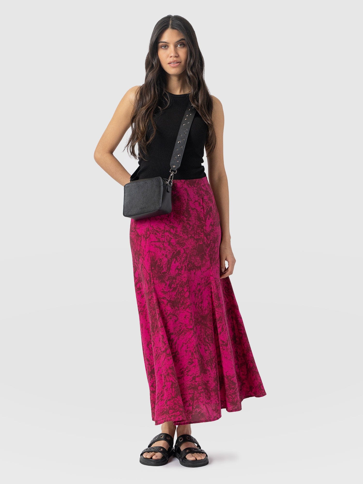 Audrey Skirt Pink Marble - Women's Skirts | Saint + Sofia® UK
