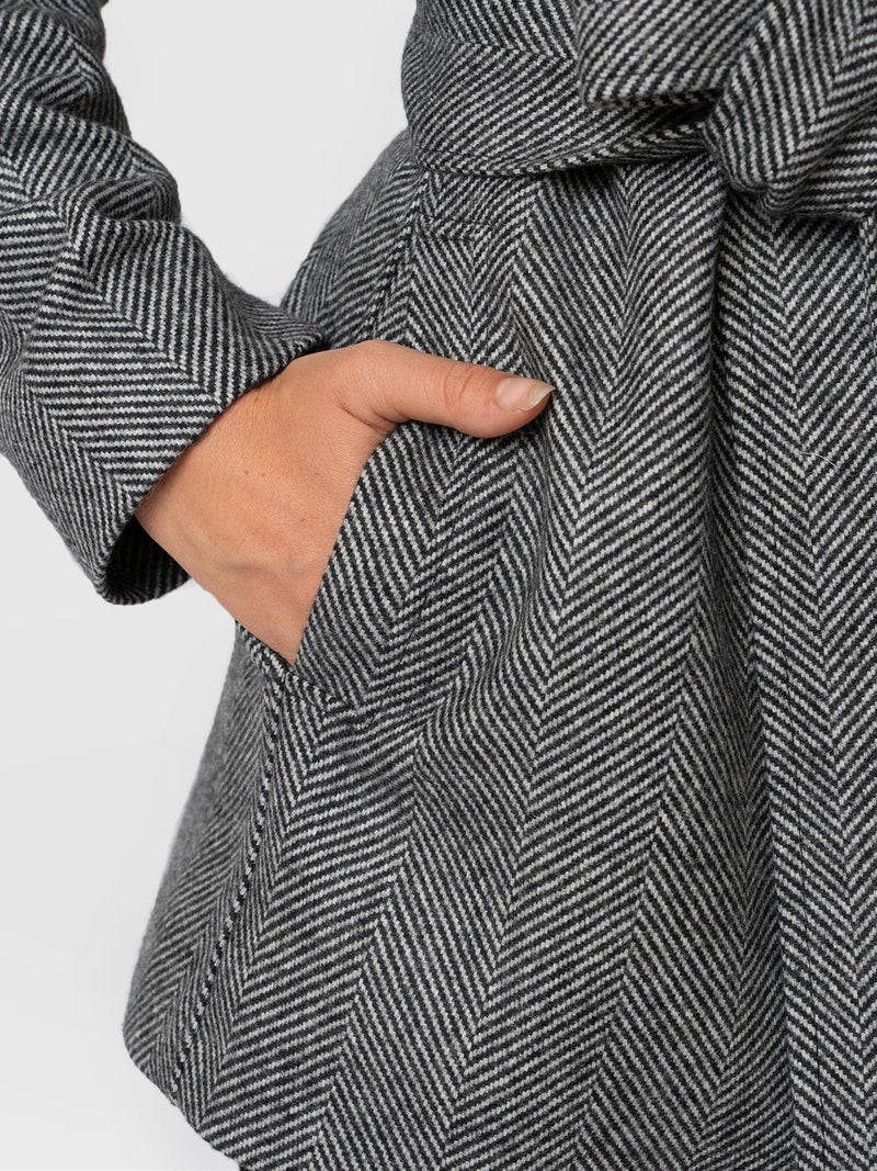 Audrey Wrap Coat Chevron - Women's Coats | Saint + Sofia® UK