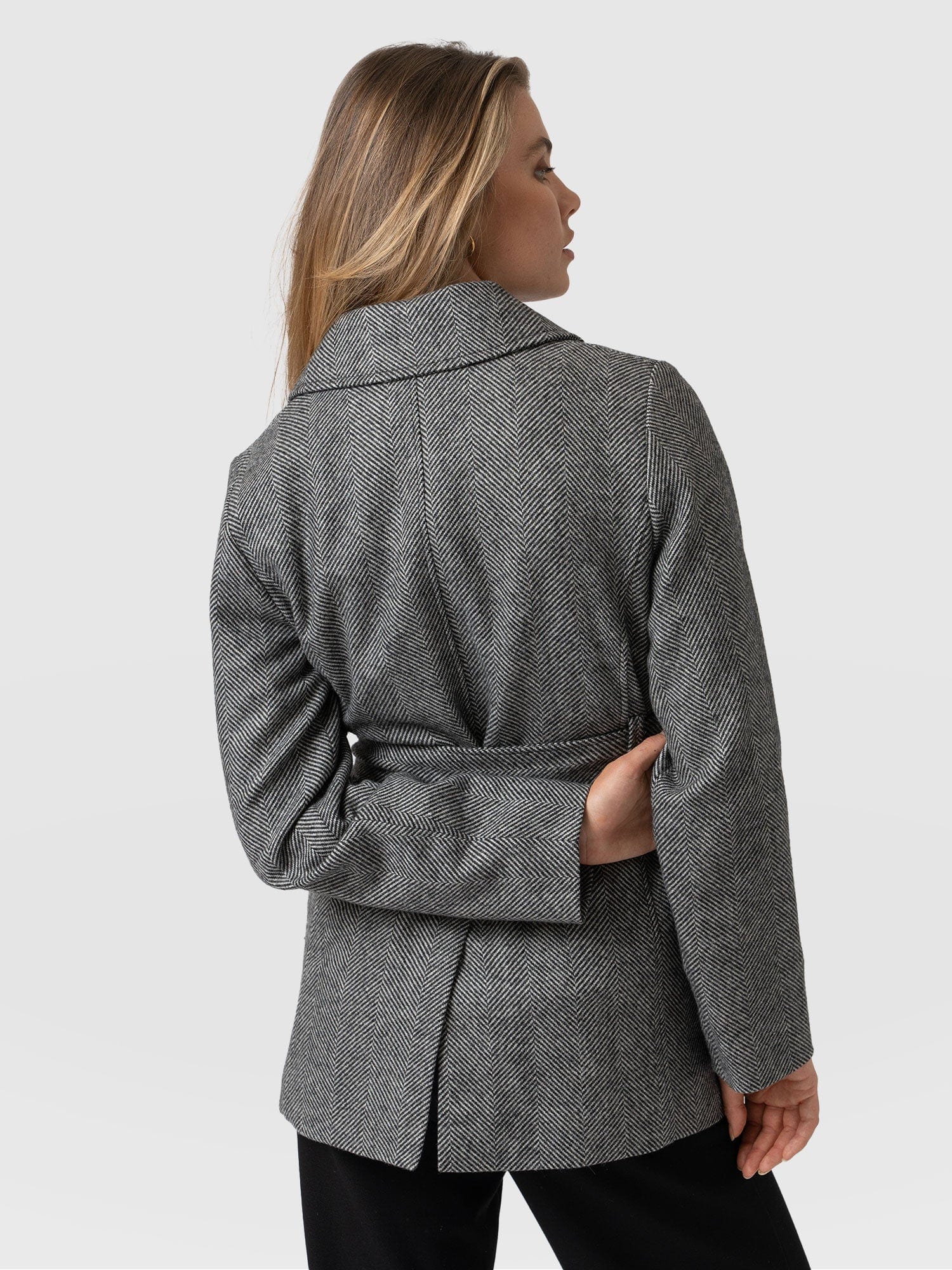 Audrey Wrap Coat Chevron - Women's Coats | Saint + Sofia® UK