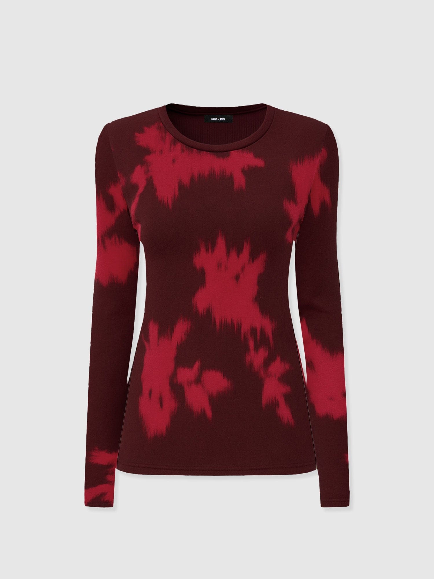 Austen Crew Neck Long Sleeve Tee - Pink Fade Floral - Women's T-shirts | Saint + Sofia® UK