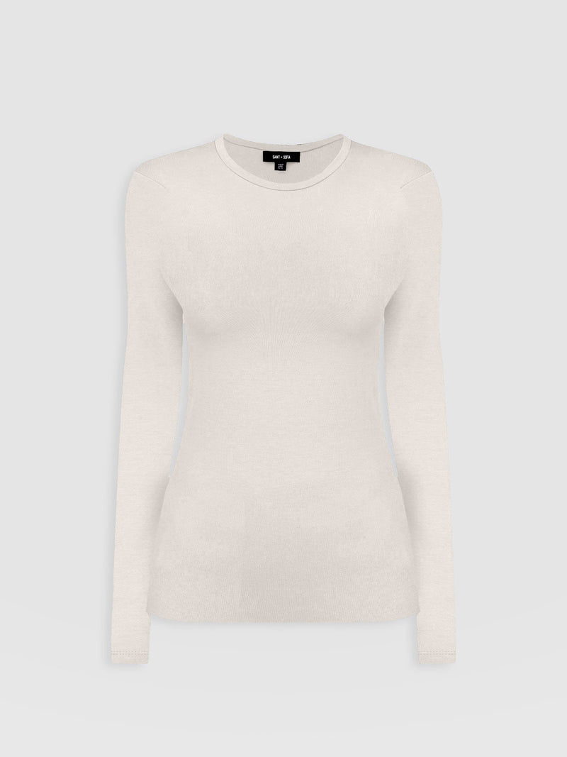 Austen Crew Neck Tee Cream - Women's T-Shirts | Saint + Sofia® UK