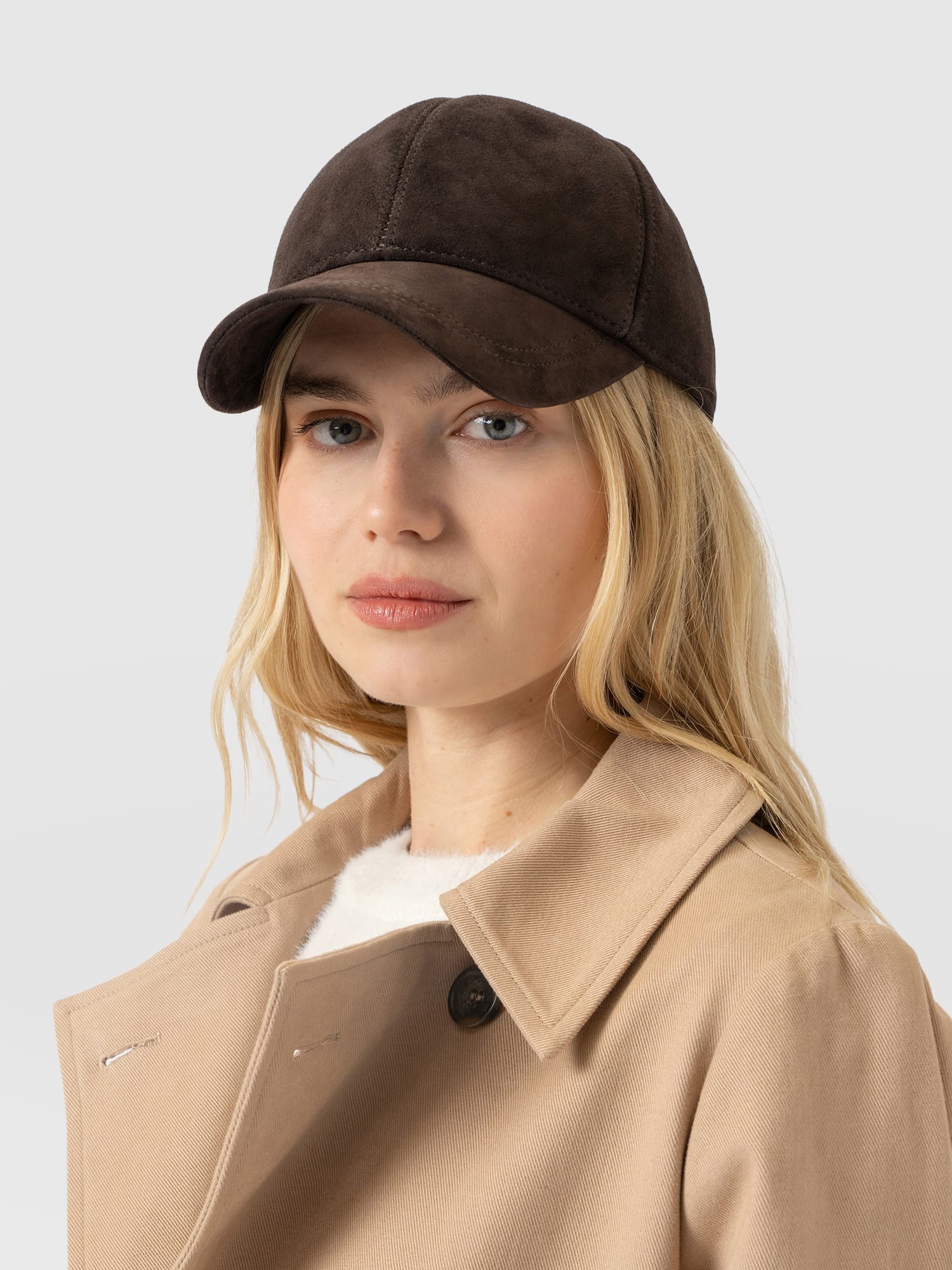 Avalon Baseball Cap - Chocolate Suede - Women's Scarves | Saint and Sofia® UK