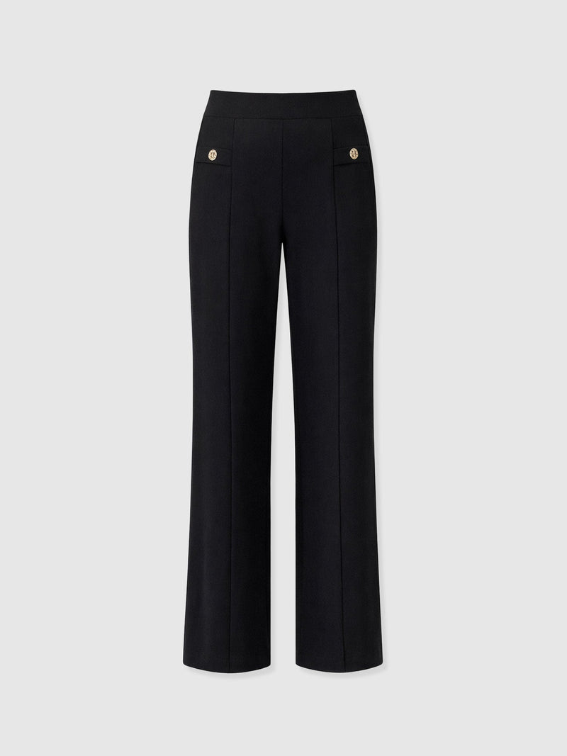 Averie Wide Leg Pant - Black Molten - Women's Trousers | Saint + Sofia® UK