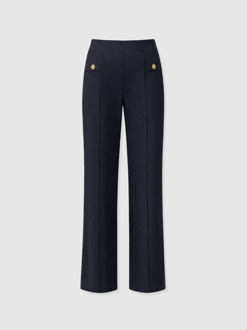 Averie Wide Leg Pant - Navy Molten - Women's Trousers | Saint + Sofia® UK