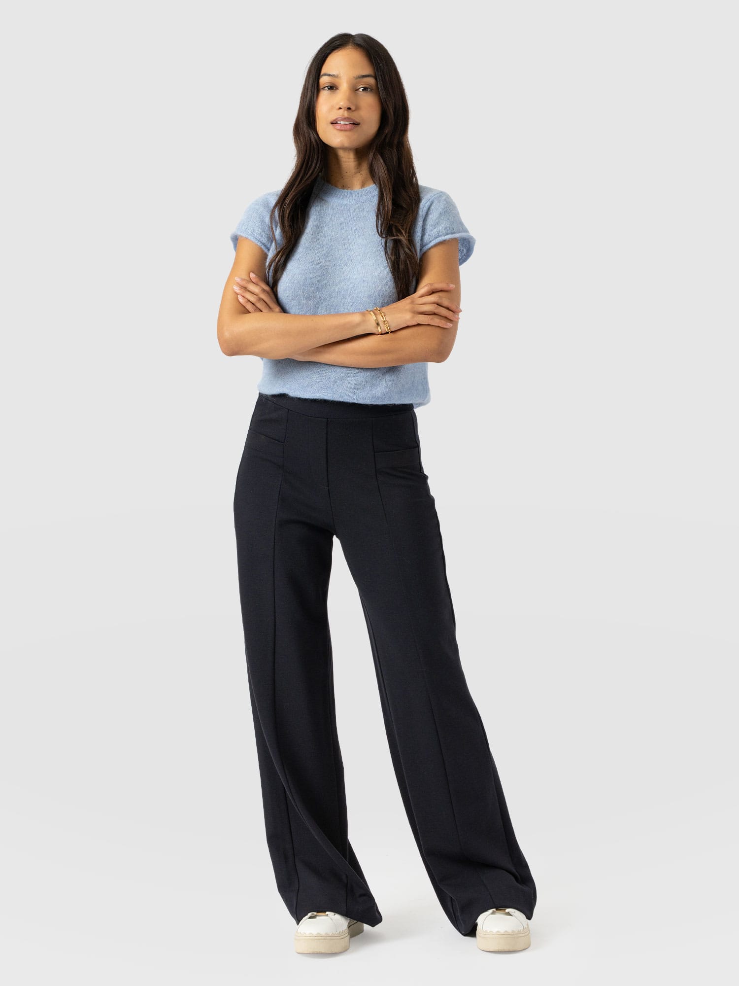 Averie Wide Leg Pant - Navy
