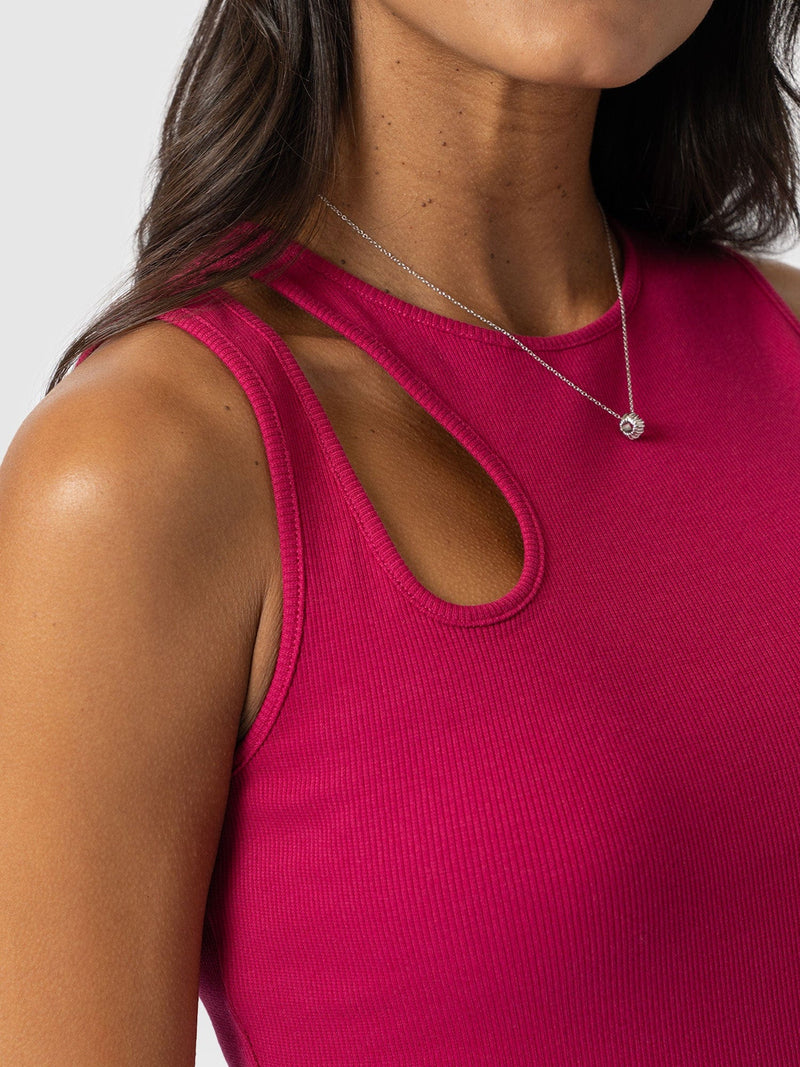 Axel Cut Out Dress - Fuchsia Pink - Women's Dresss | Saint + Sofia® UK