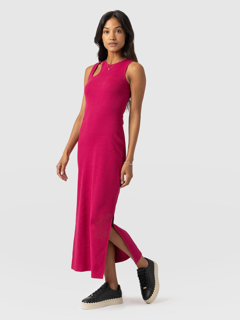 Axel Cut Out Dress - Fuchsia Pink - Women's Dresss | Saint + Sofia® UK