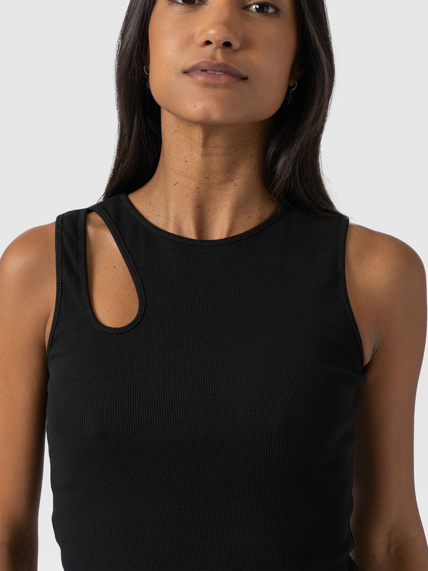 Axel Cut Out Vest - Black - Women's Vests | Saint and Sofia® UK