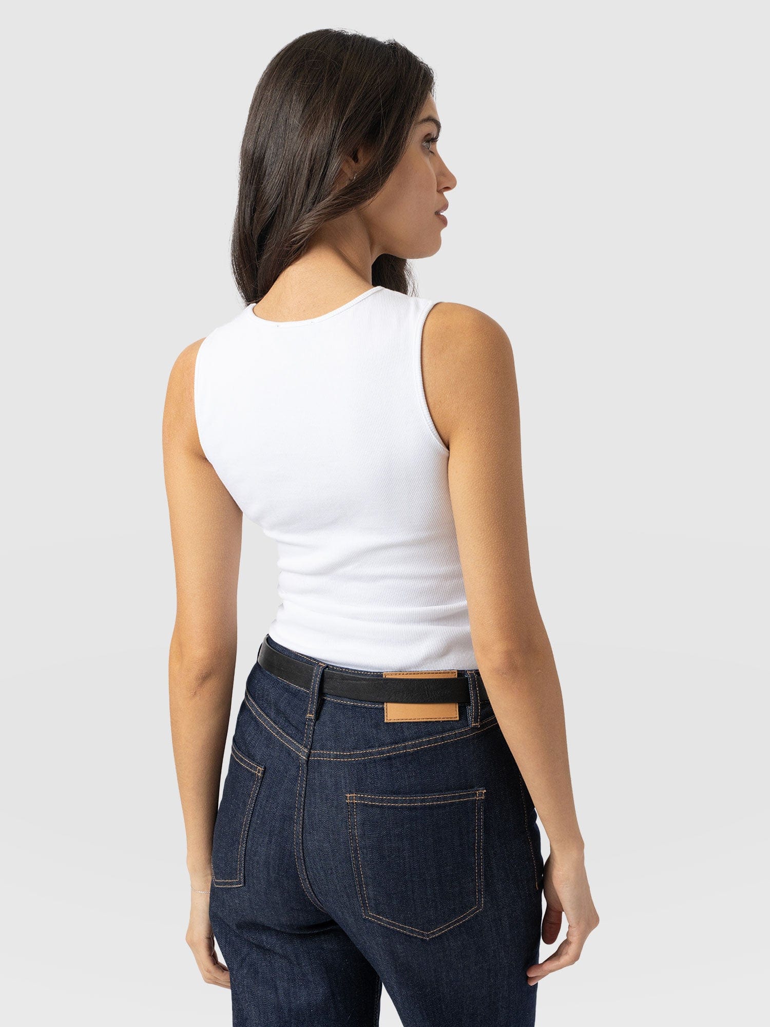 Axel Cut Out Vest White - Women's Vests | Saint + Sofia® UK