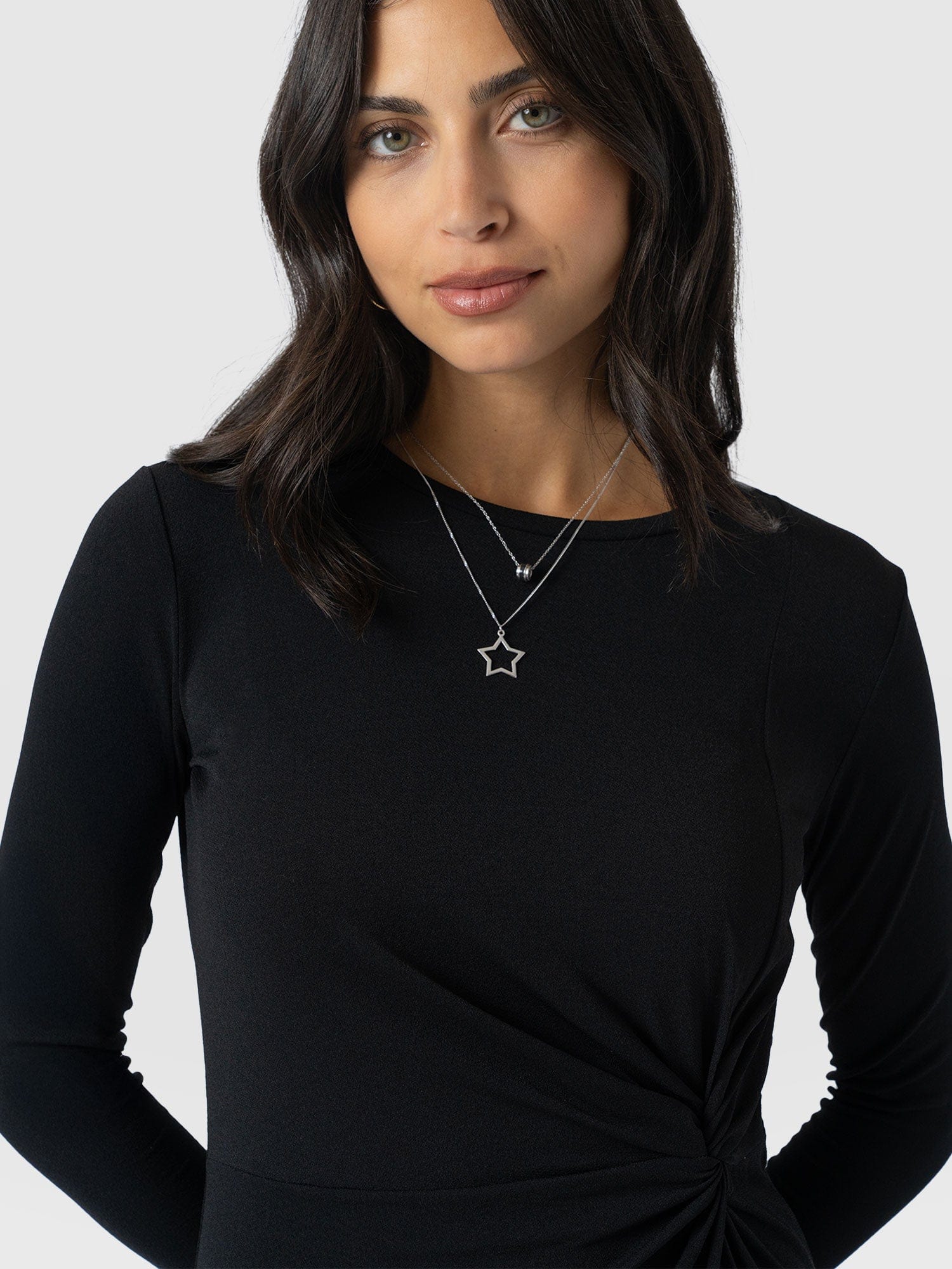 Bailey Knot Dress Black - Women's Dresses | Saint + Sofia® UK