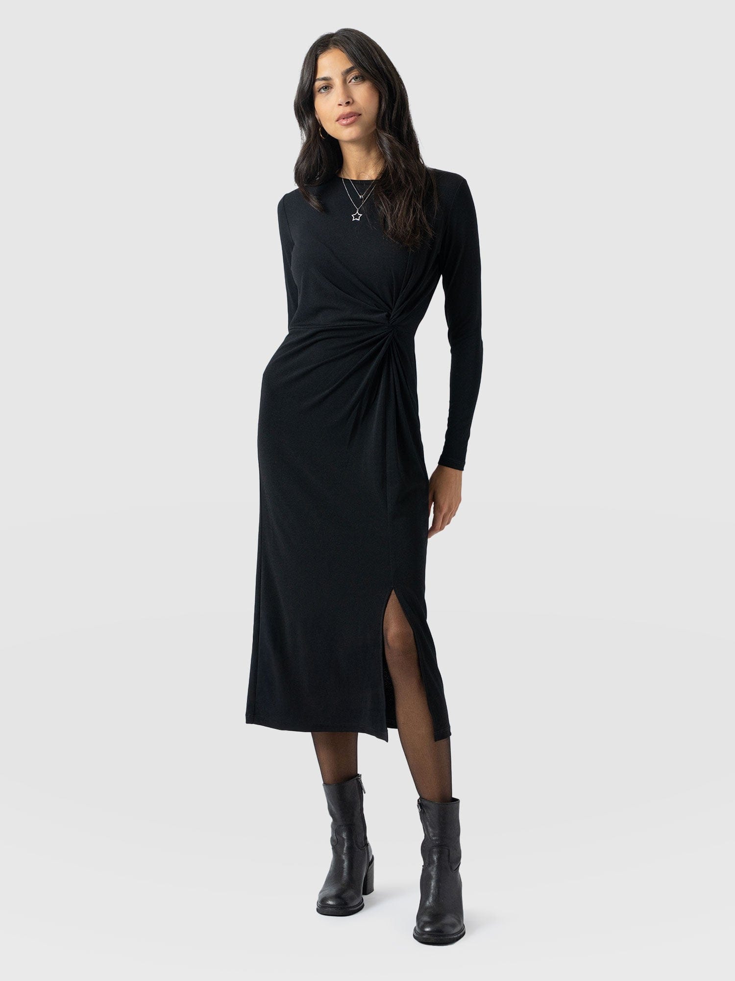 Bailey Knot Dress Black - Women's Dresses | Saint + Sofia® UK