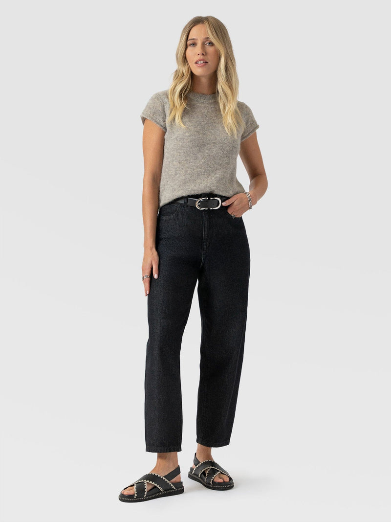 Barrel Leg Jean - Black - Women's Jeans | Saint + Sofia® UK