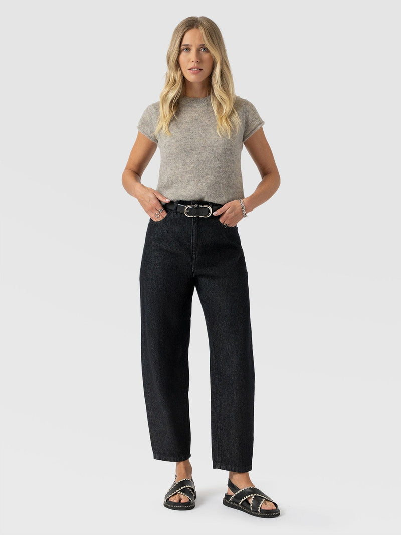 Barrel Leg Jean - Black - Women's Jeans | Saint + Sofia® UK