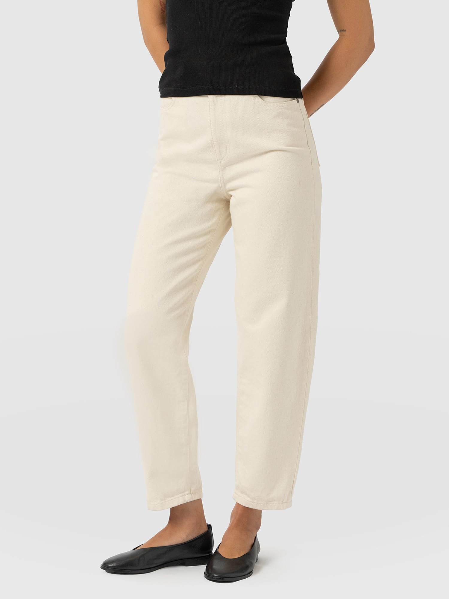 Barrel Leg Jean - Cream