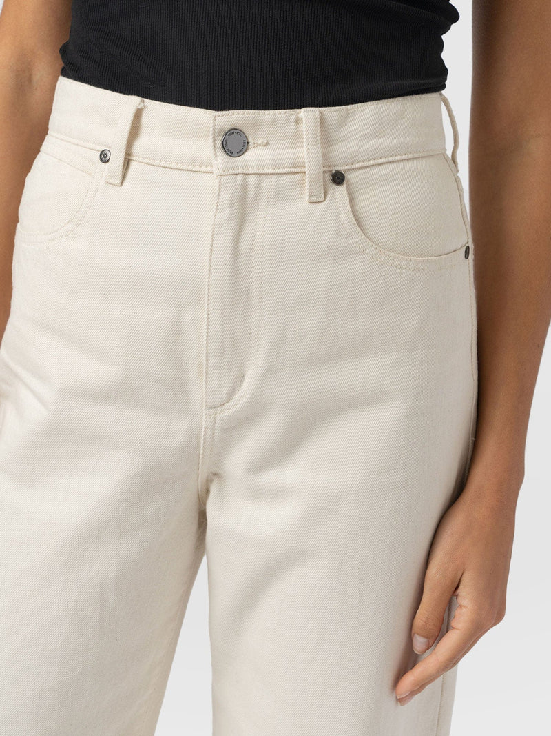 Barrel Leg Jean - Cream - Women's Denims | Saint + Sofia® UK