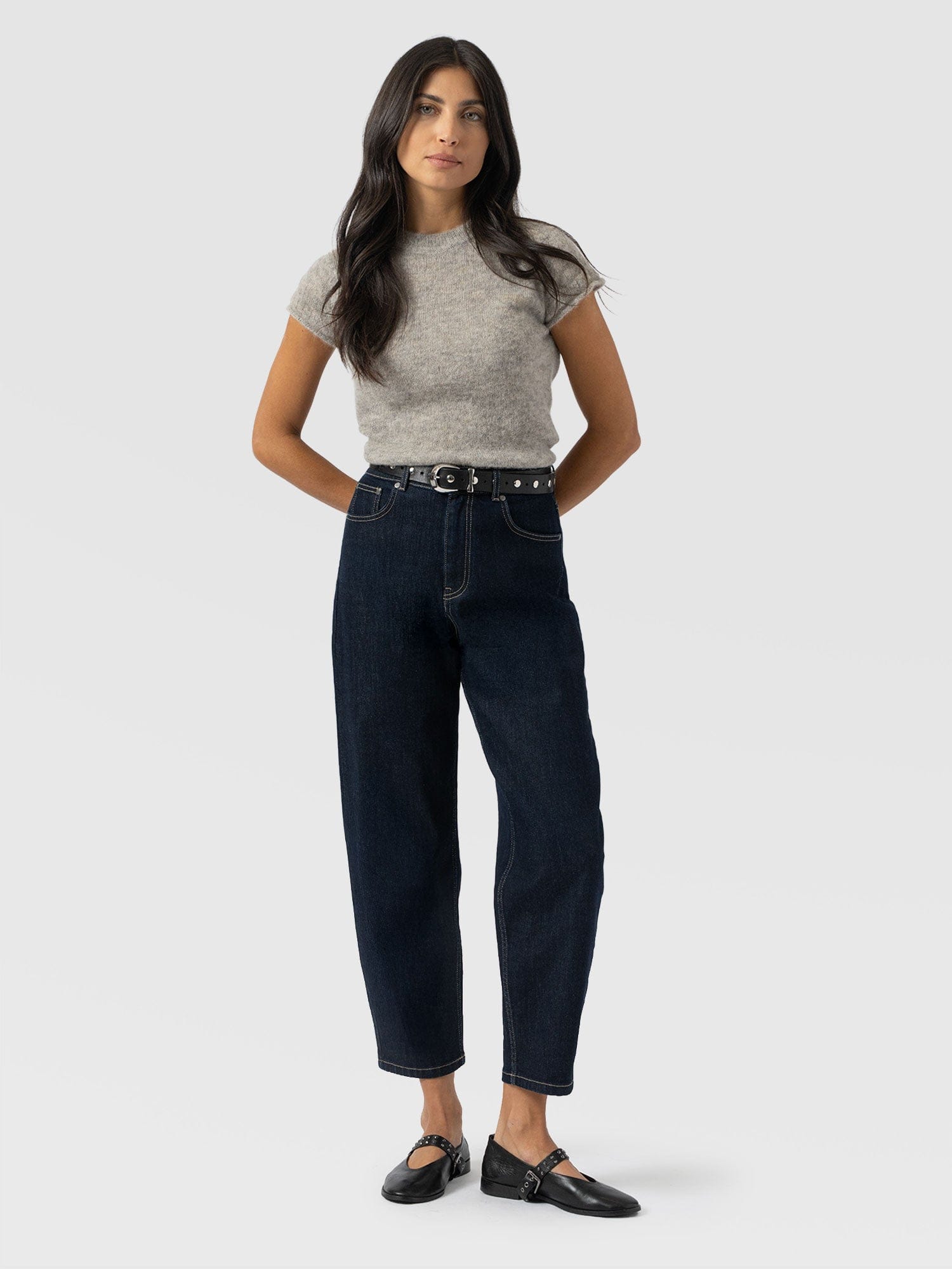 Barrel Leg Jean - Indigo - Women's Jeans | Saint + Sofia® UK
