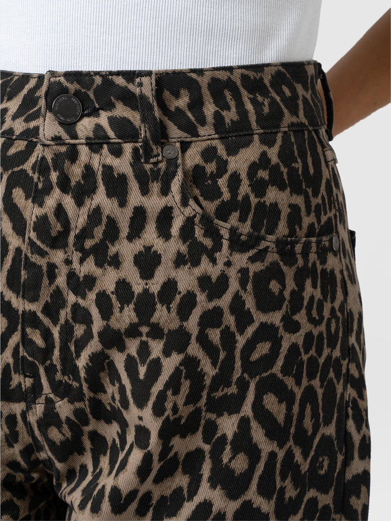 Barrel Leg Jean - Leopard - Women's Jeans | Saint + Sofia® UK