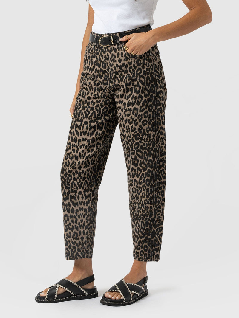 Barrel Leg Jean - Leopard - Women's Jeans | Saint + Sofia® UK