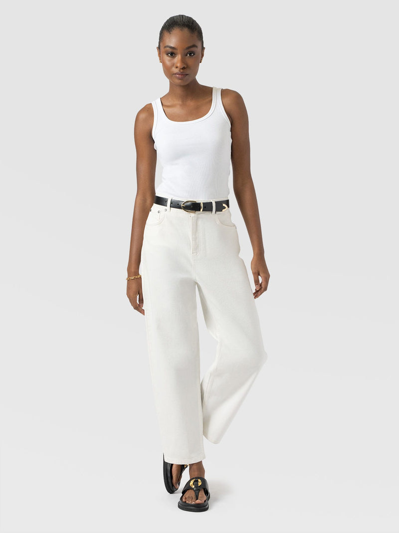 Barrel Leg Jean - White - Women's Jeans | Saint + Sofia® UK