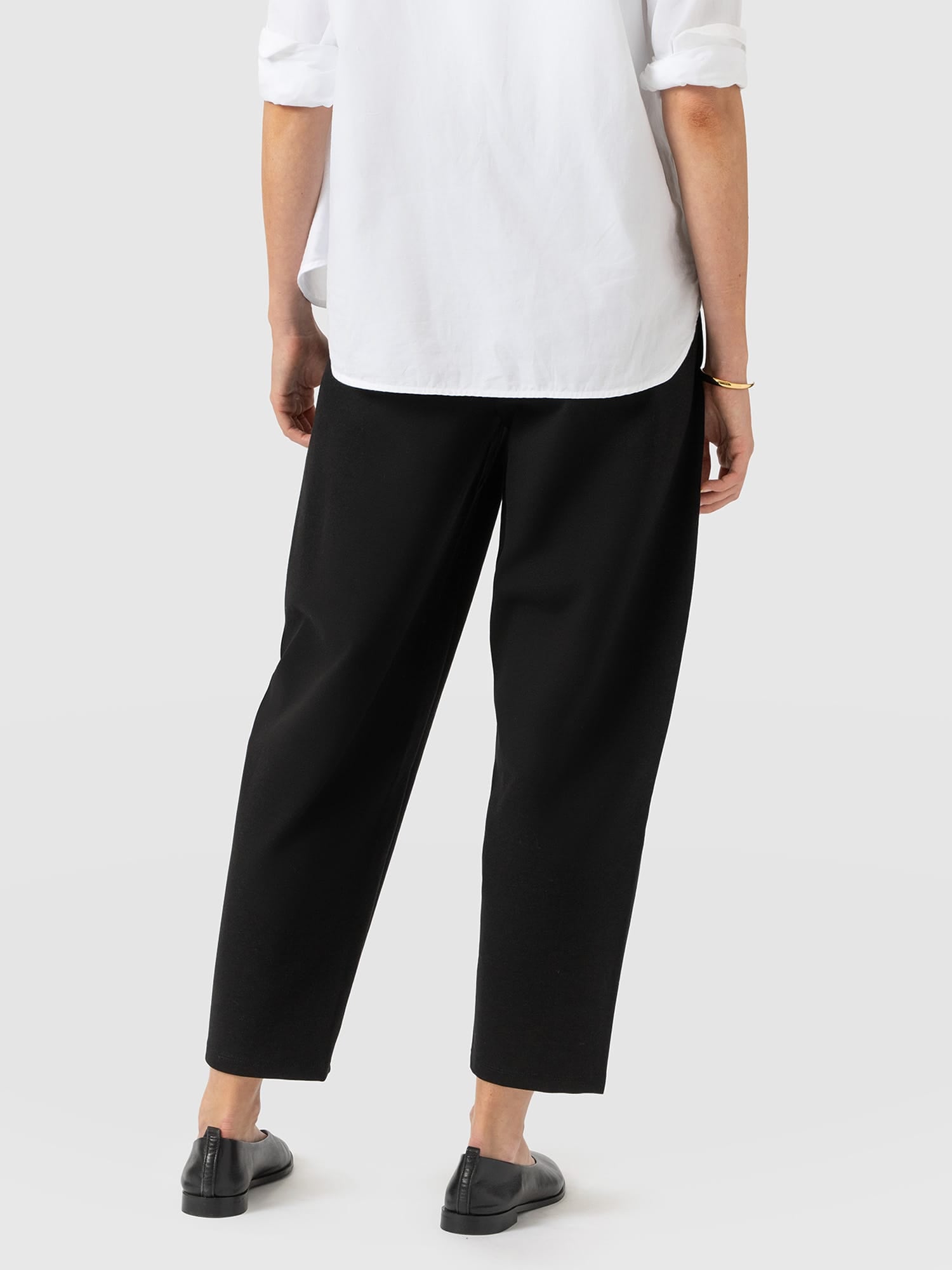 Barrel Leg Jersey Pant - Black - Women's Trousers | Saint and Sofia® UK