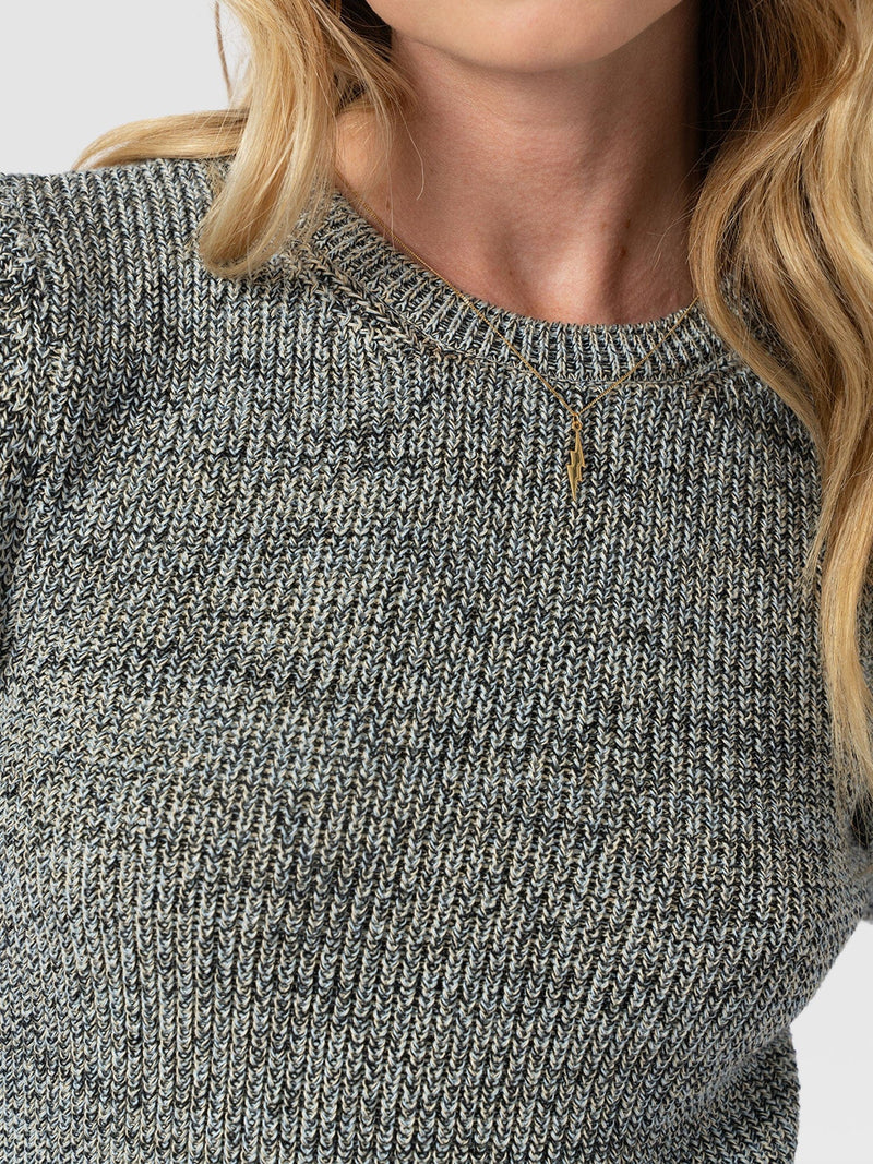 Blair Knit Tee - Black/Blue/Yellow - Women's Jumpers | Saint + Sofia® UK