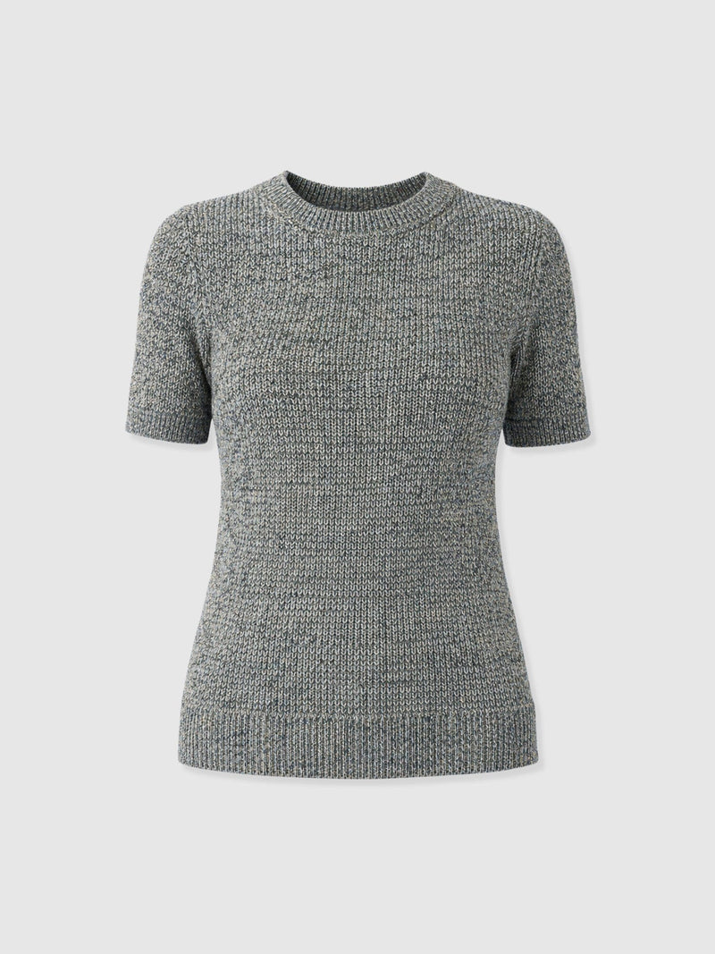 Blair Knit Tee - Black/Blue/Yellow - Women's Jumpers | Saint + Sofia® UK