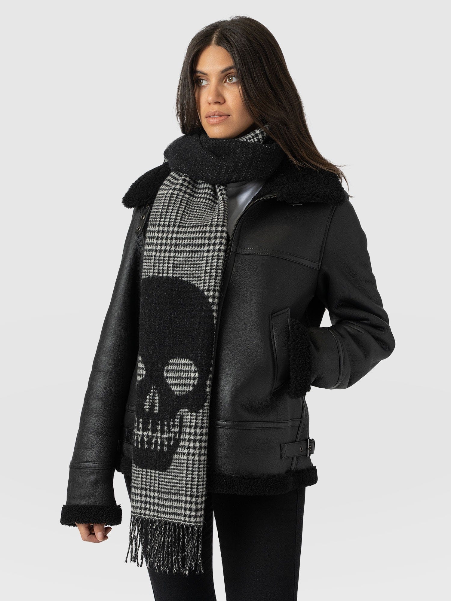 Blake Skull Scarf Black - Women's Scarves | Saint + Sofia® UK