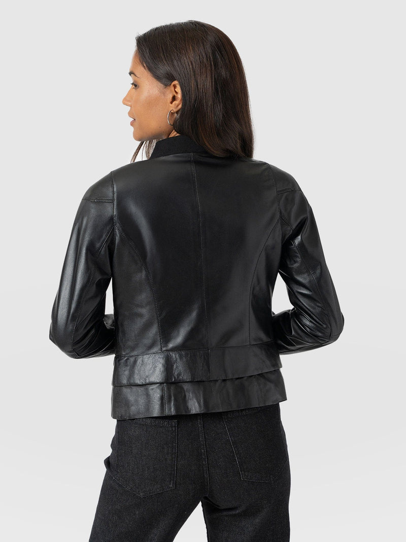 Blane Leather Jacket Black - Women's Leather Jackets | Saint + Sofia® UK