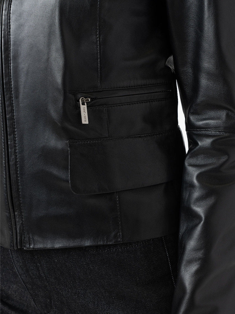 Blane Leather Jacket Black - Women's Leather Jackets | Saint + Sofia® UK
