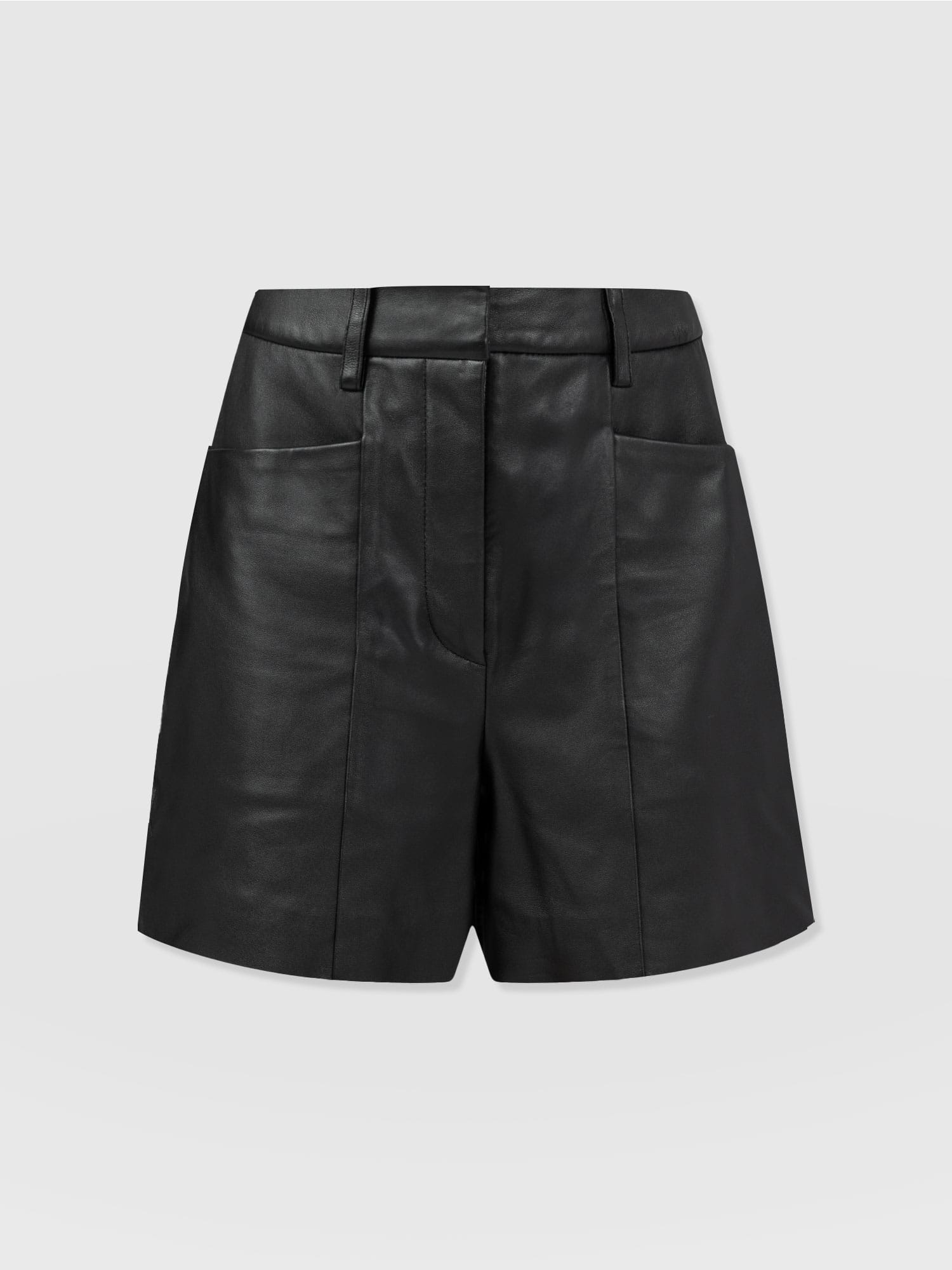 Bonham Leather Short Black - Women's Shorts | Saint and Sofia® UK