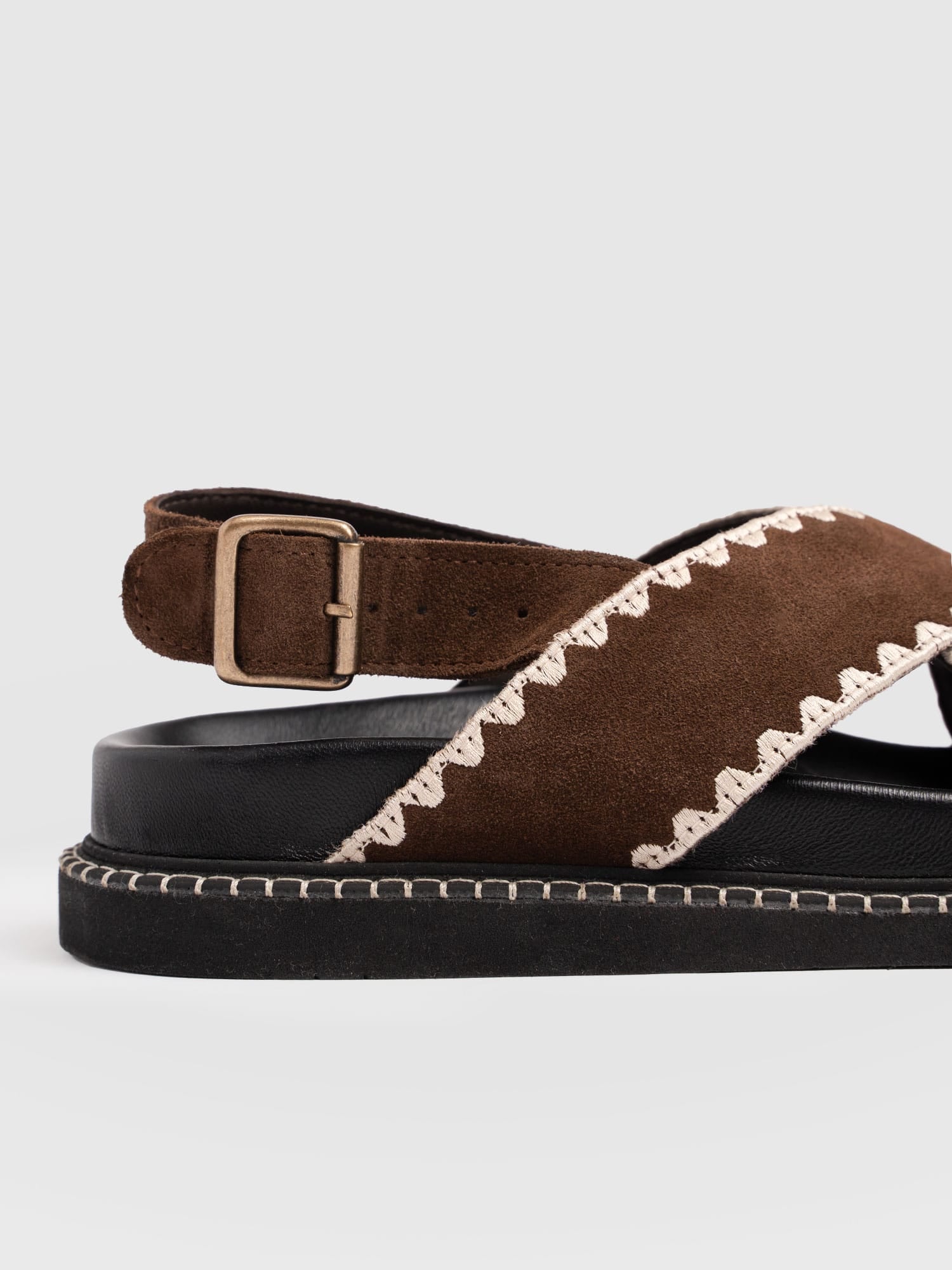 Bonnie Cross Over Sandals - Chocolate Suede