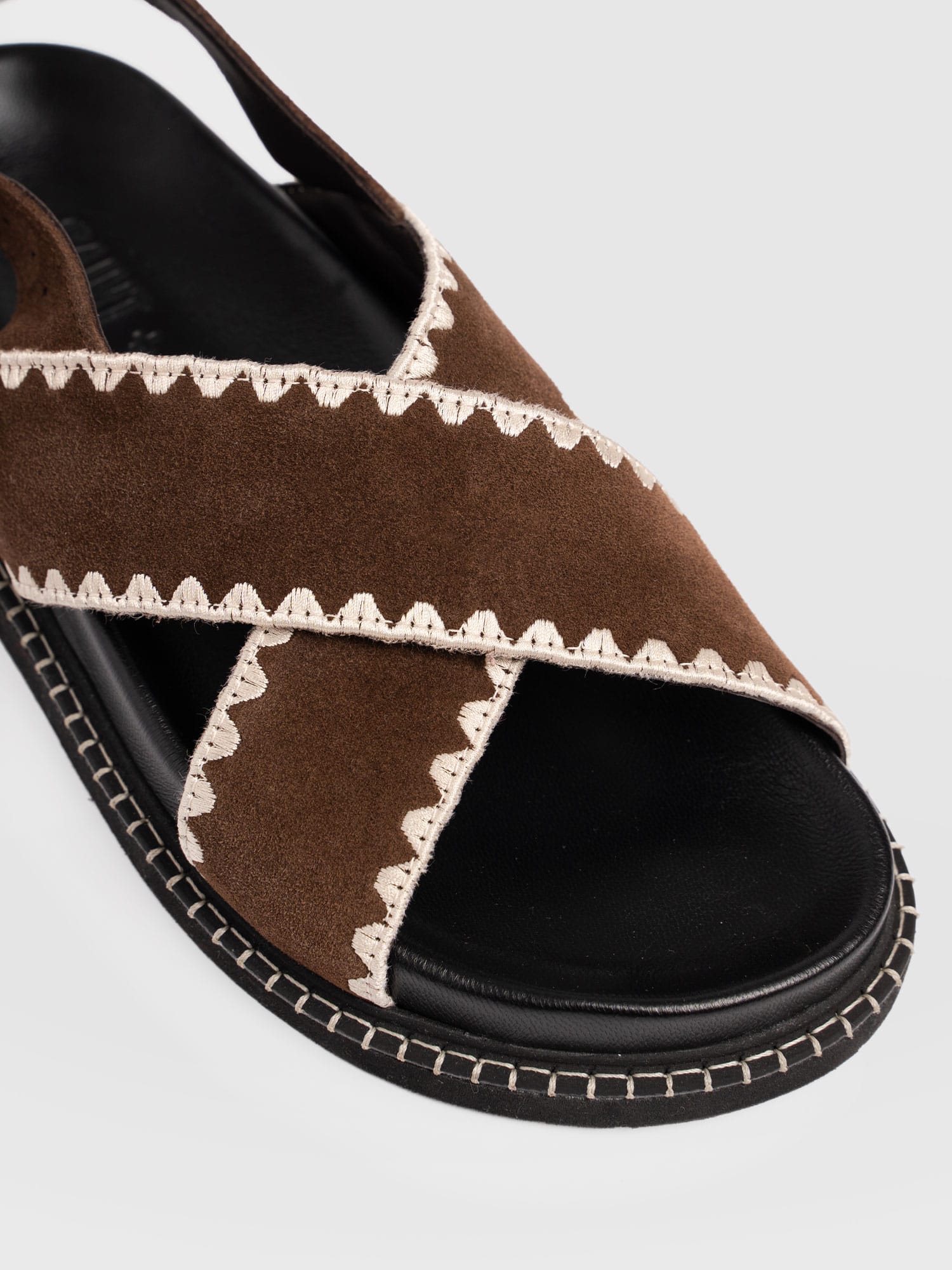 Bonnie Cross Over Sandals - Chocolate Suede