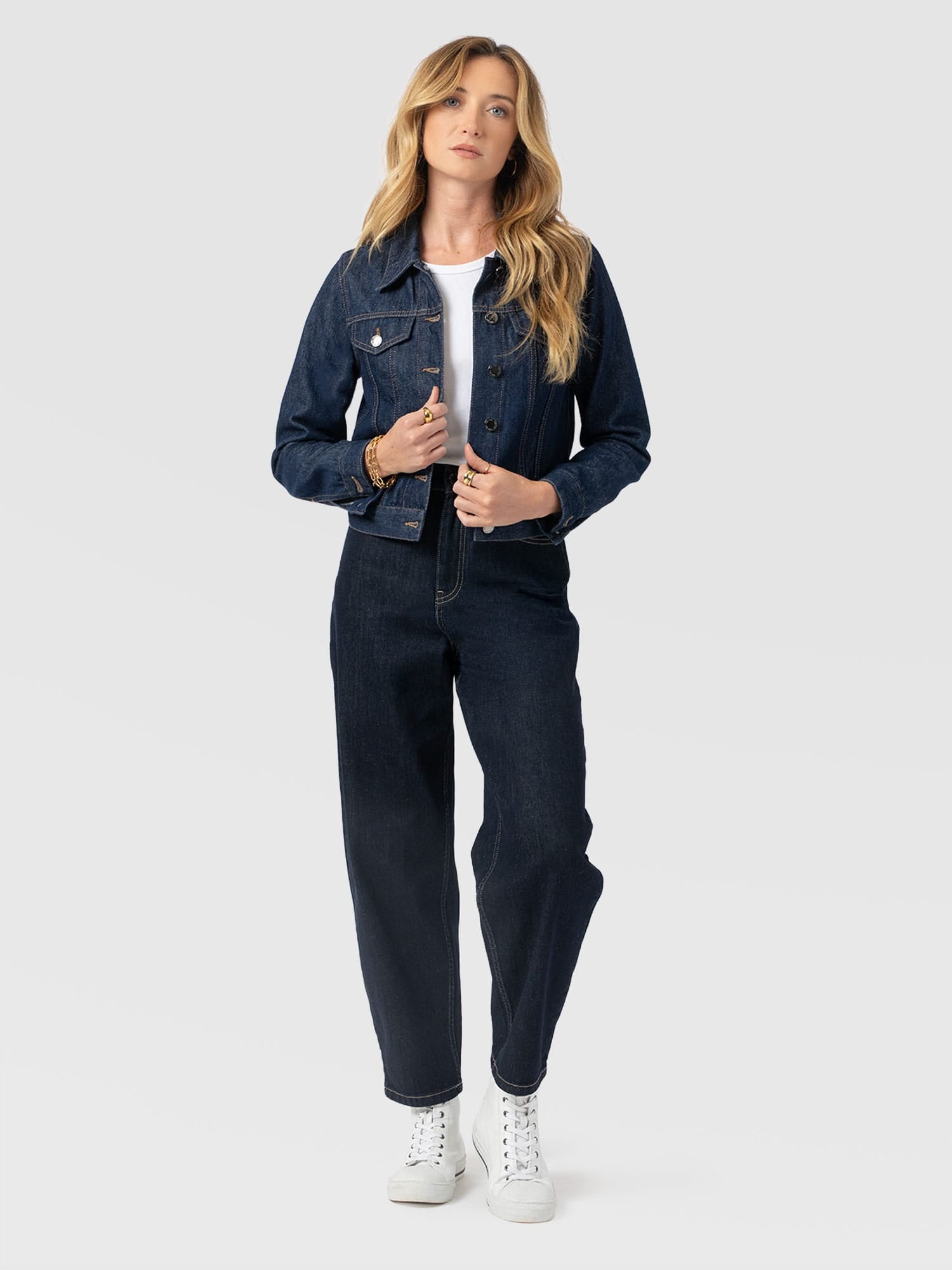 Bowie Denim Jacket - Indigo Blue - Women's Jackets | Saint and Sofia® UK