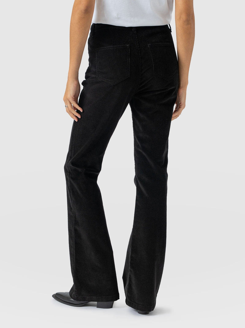 Bowie Flared Pant - Black Cord - Women's Trousers | Saint + Sofia® UK