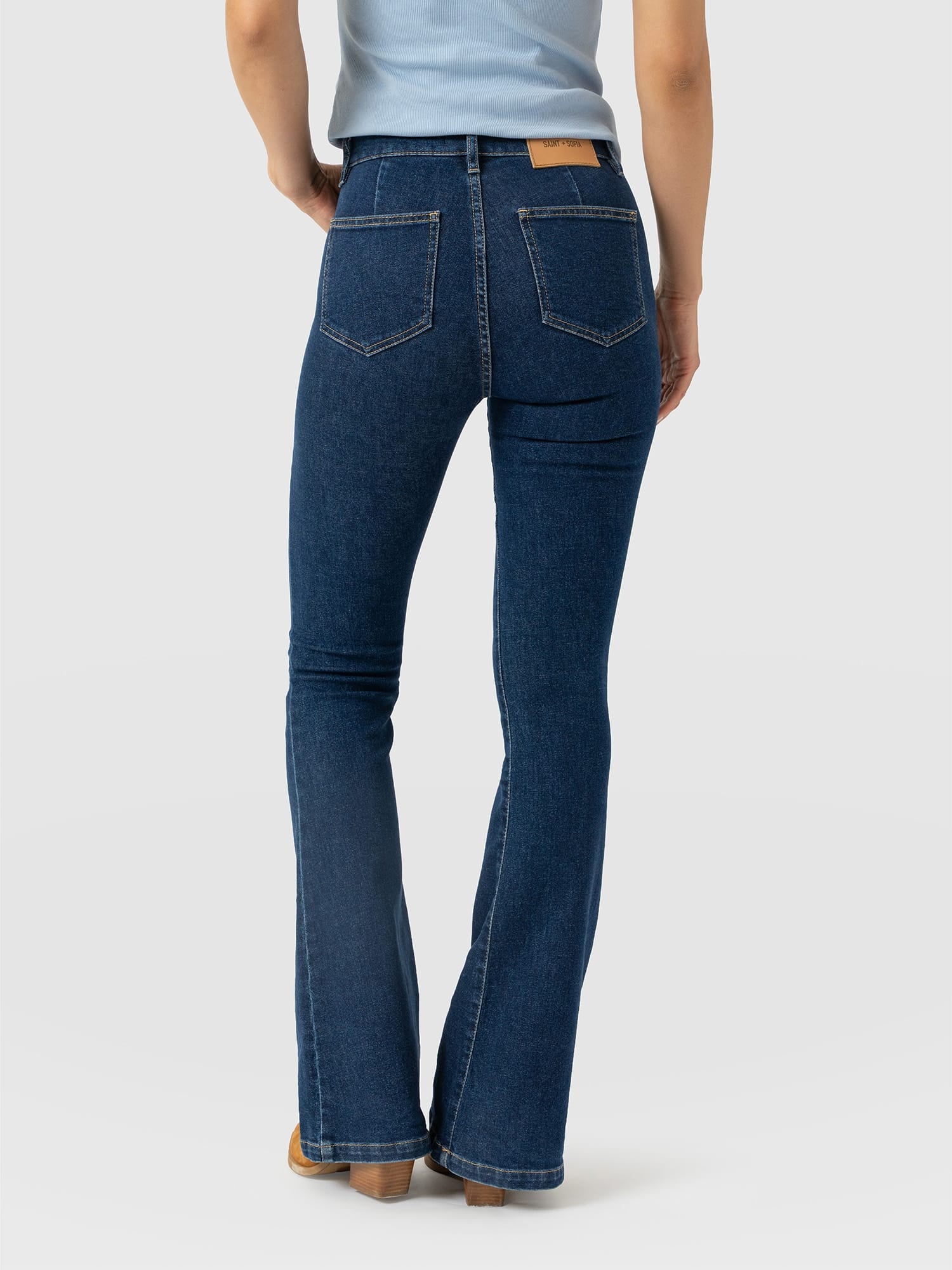 Bowie Stretch Flare Jeans - Mid Blue