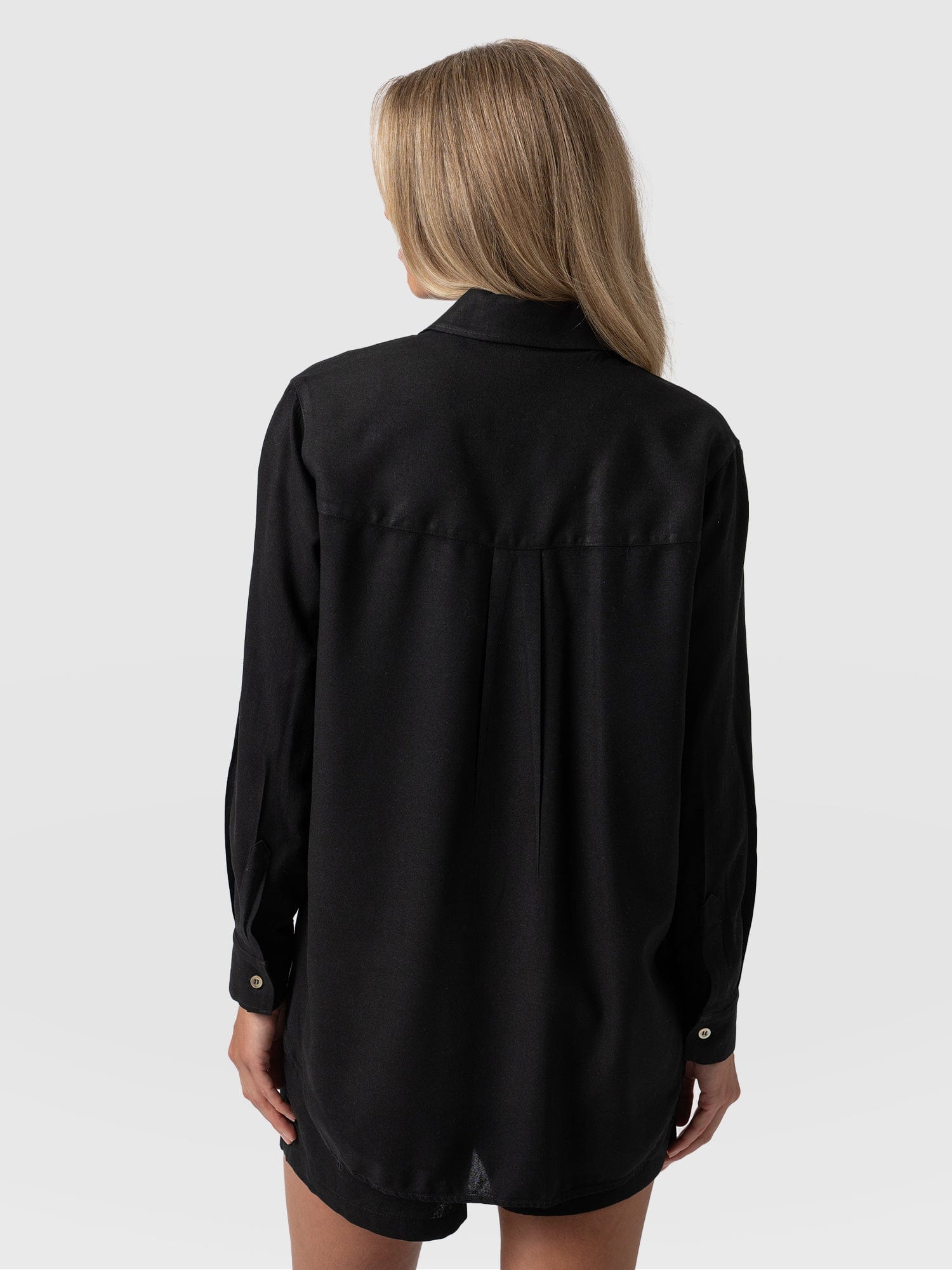 Boyfriend Shirt Black - Women's Linen Shirts | Saint + Sofia® UK