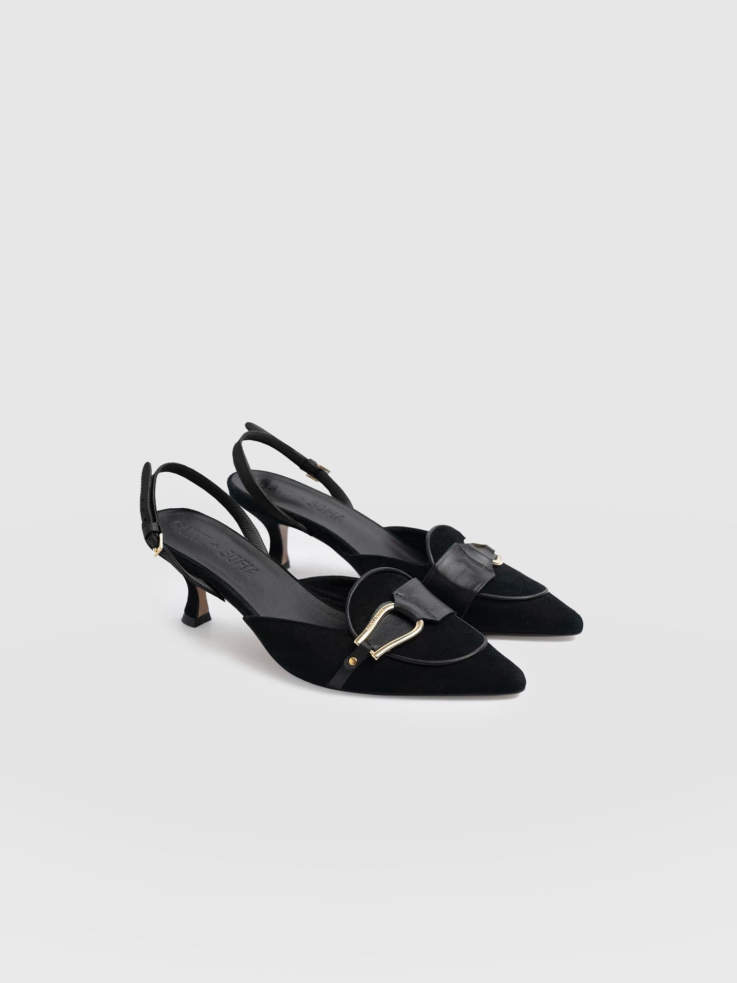 Bridget Sling Back Heels - Black - Women's Sandalss | Saint + Sofia® UK