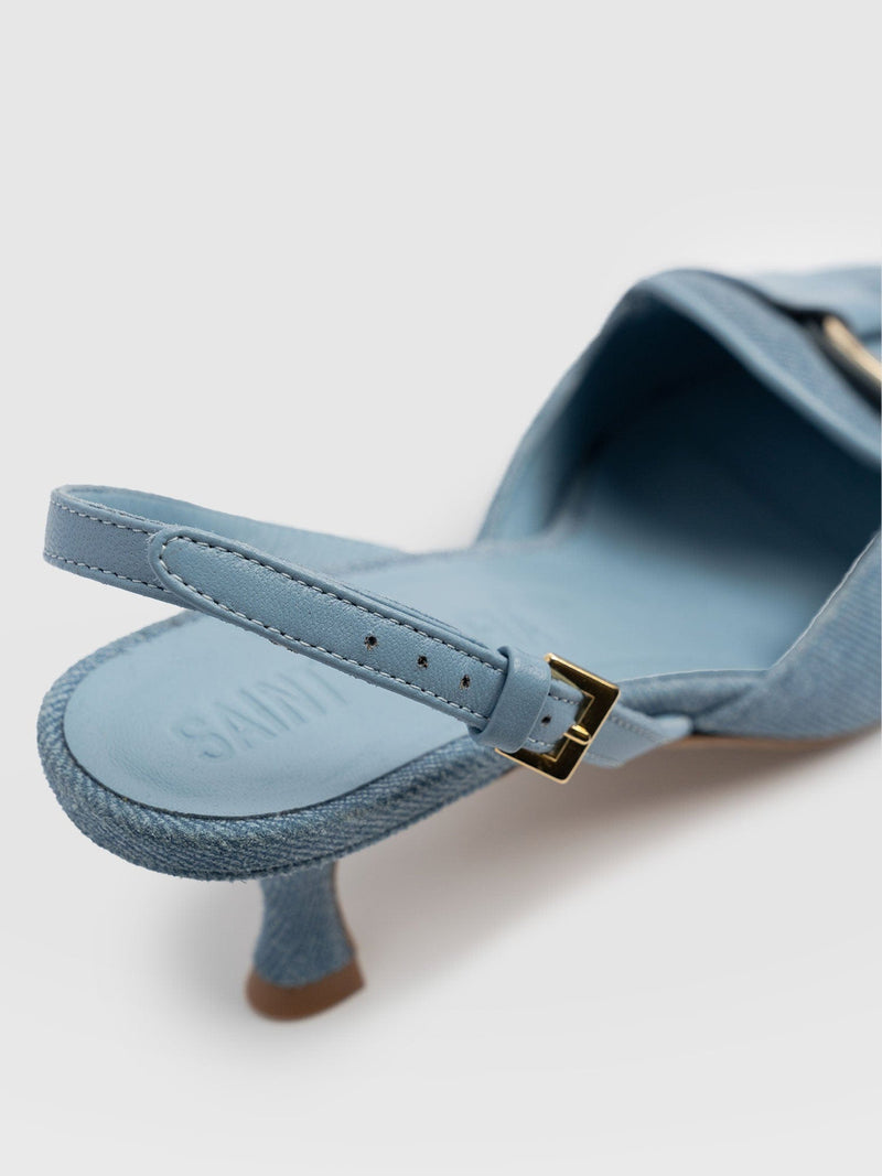 Bridget Sling Back Heels - Blue - Women's Sandals | Saint + Sofia® UK