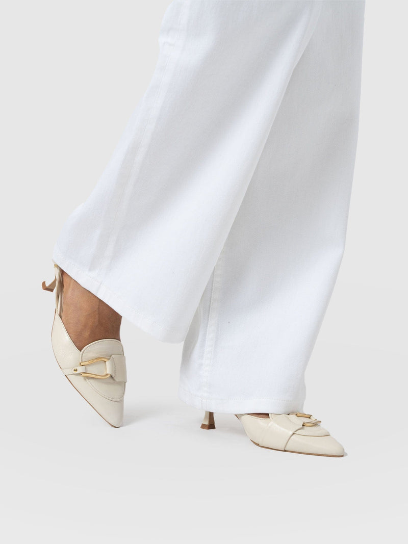 Bridget Sling Back Heels - Cream - Women's Sandalss | Saint + Sofia® UK