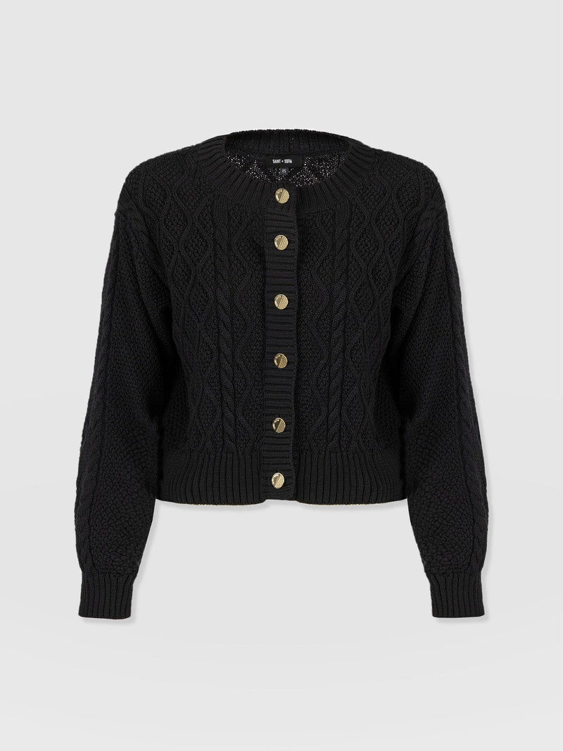 Bronte Cable Cardigan - Black