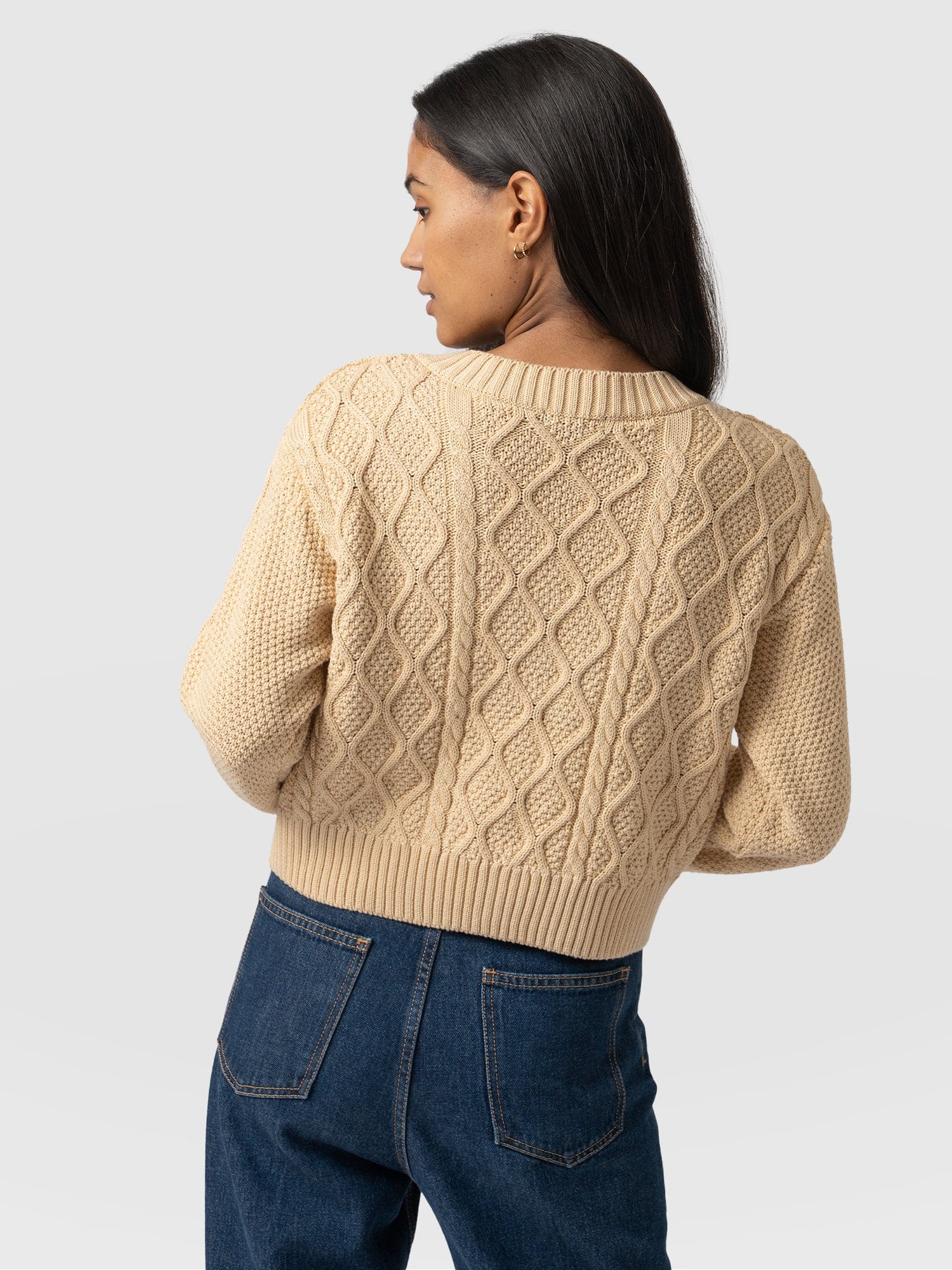 Bronte Cable Cardigan Yellow - Women's Cardigans | Saint + Sofia® UK