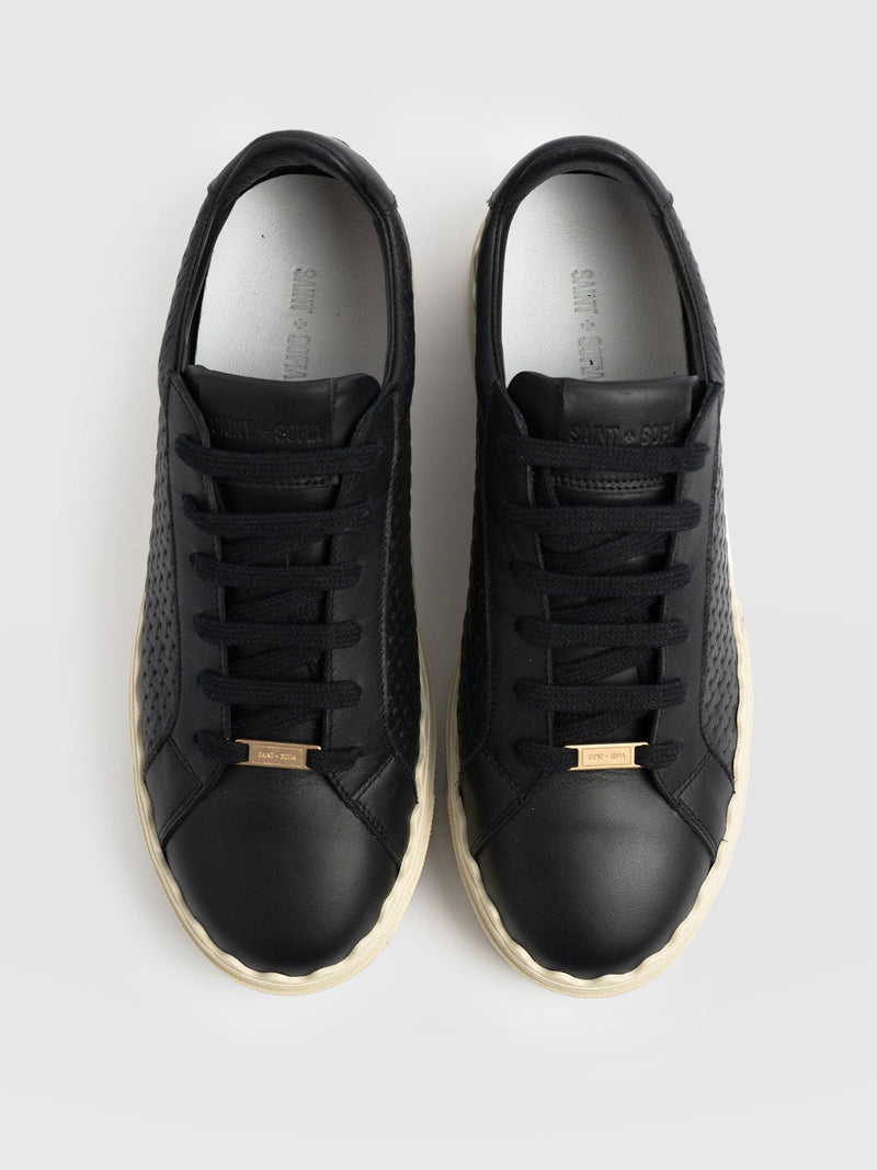 Brook Scallop Trainer Black - Women's Trainers | Saint + Sofia® UK