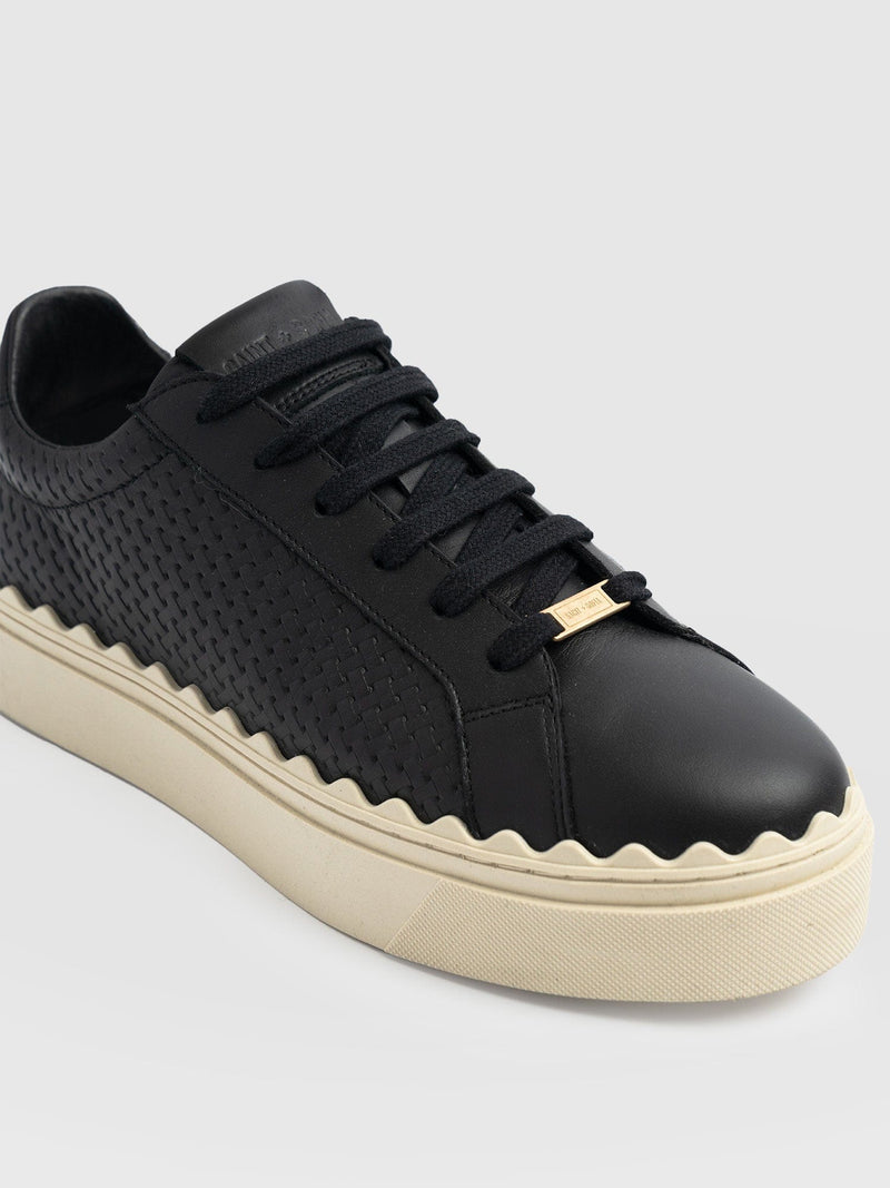 Brook Scallop Trainer Black - Women's Trainers | Saint + Sofia® UK
